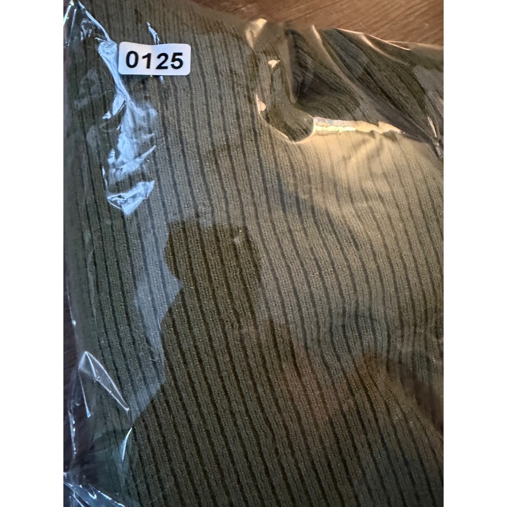 Rachel Zoe Sweater Dress Olive Green Ribbed Balloon Sleeve Chic Women Large L - Picture 10 of 10
